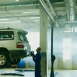 Car air conditioning vents blowing air inside a vehicle